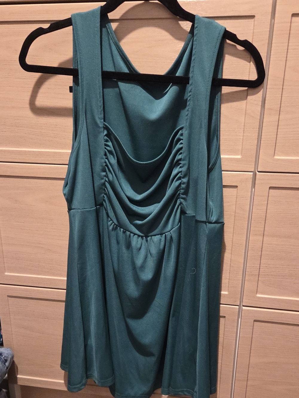 Shein Teal Sleeveless Draped Front Women's Tunic
